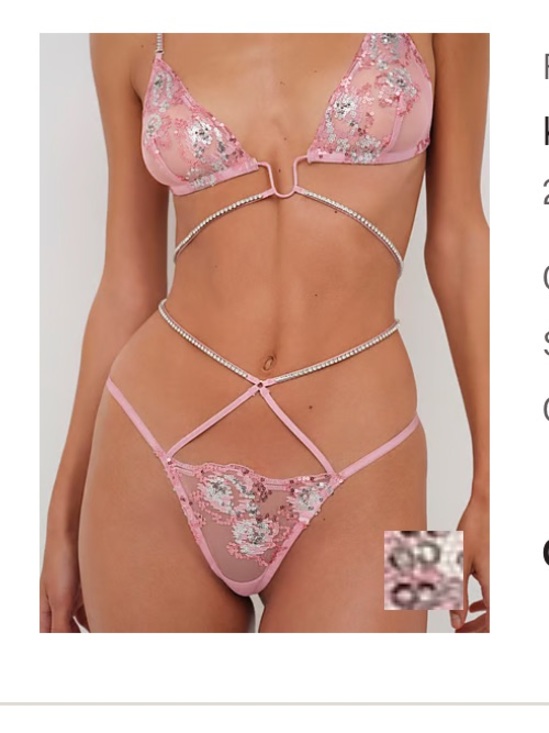 For Love And Lemons Other - NWT Set For Love And Lemons Kristi Thong and Bra- Light Pink